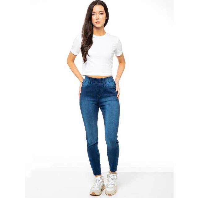 Enzo Womens Skinny Jeggings - Blue Cotton - Size 16 Regular