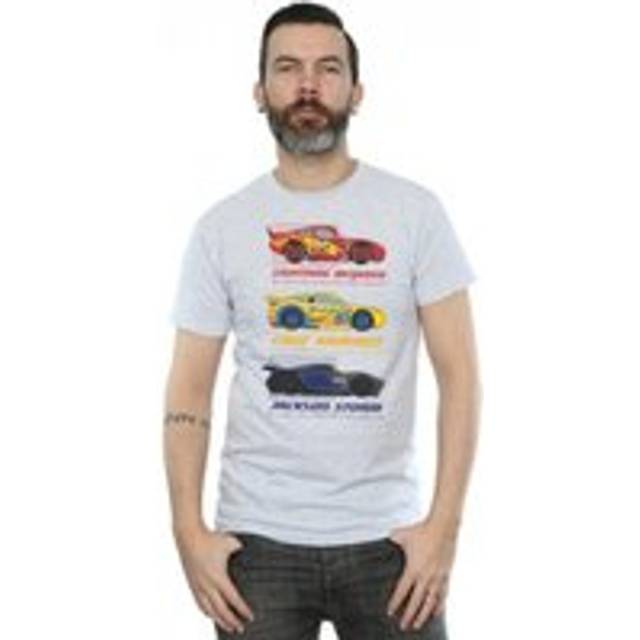 (XXL, Sports Grey) Cars Mens Racer Profile Cotton T-Shirt