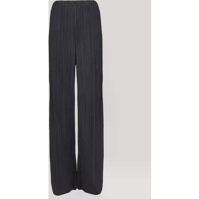 Vero Moda Womens Cira Plisse Trousers in Black - Size 8 UK