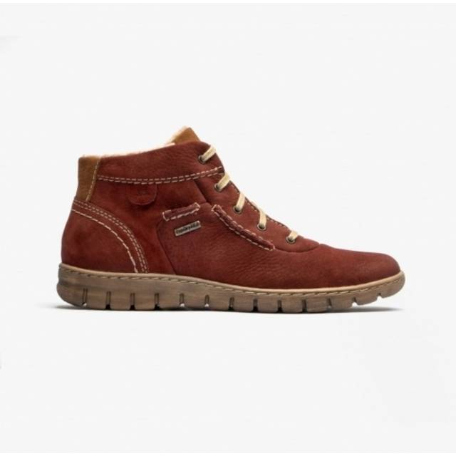 Leather Faux-Fur-Lined Ankle Boots - JOSEF40510 / 326 495 - Bordeaux - 7