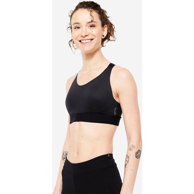 Women's High Support Adjustable Sports Bra With Cups - Black