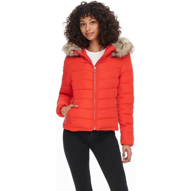 Only  Duffel coats ONLNEWELLAN QUILTED HOOD JACKET CC OTW  - EU M - Red - EU M
