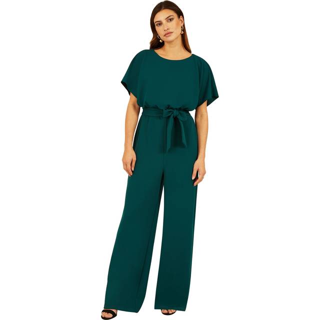 Mela London Womens Black Batwing Stretch Jumpsuit - Green - Size 8 UK