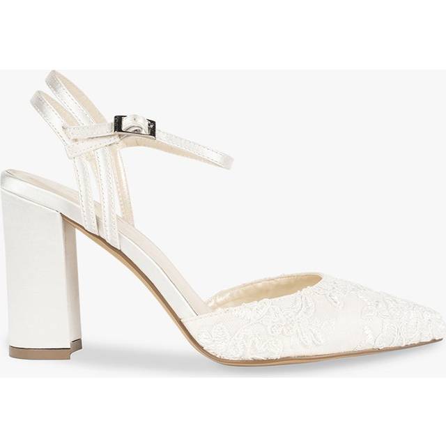 Paradox London Fauna Satin and Lace High Block Heel Shoes