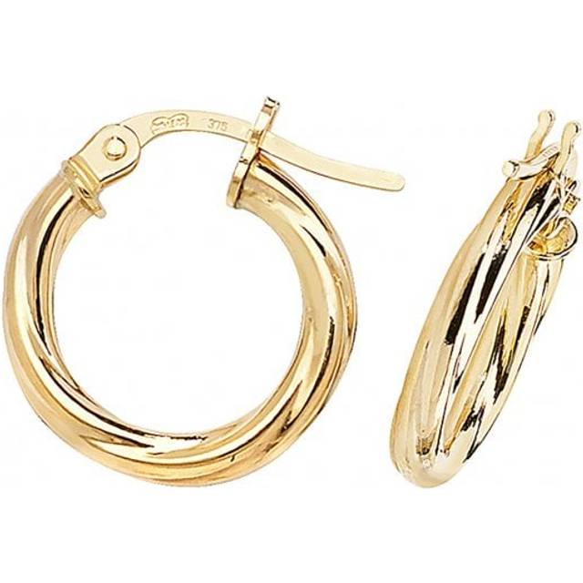 9ct Yellow Gold 10mm Hoop Earrings - Elegant Gold Jewelry