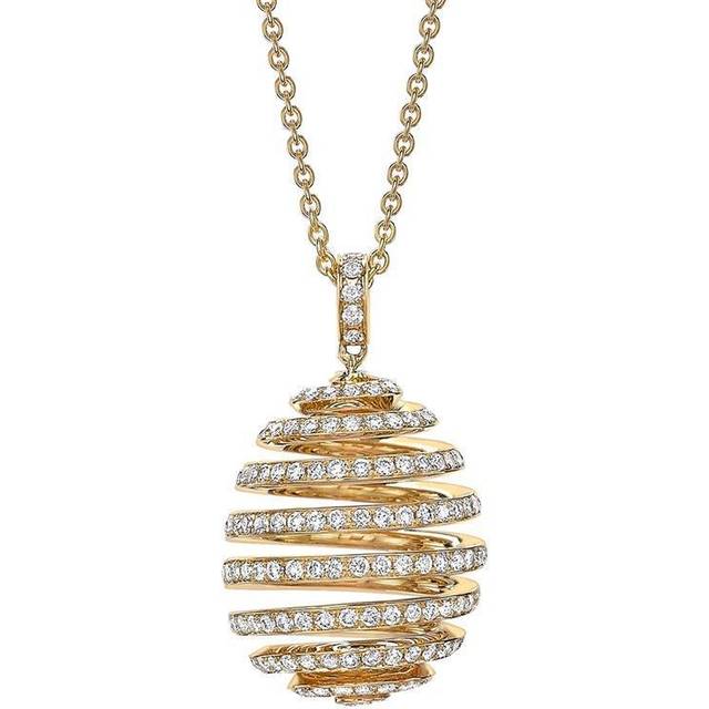 Faberge Essence Spiral 18ct Yellow Gold Diamond Pendant - Yellow Gold