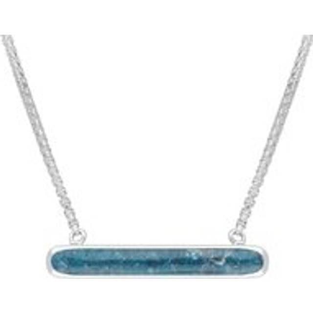 Sterling Silver Aquamarine Lineaire Oval Necklace
