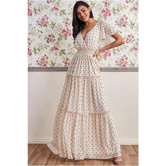 Liquid Sequin Corsage Maxi Dress - Gold by Goddiva - 14