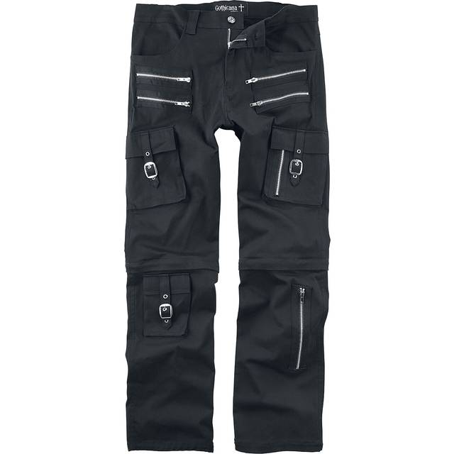 Gothicana by EMP - Gothic Cloth Trousers - 2in1: Trousers/Shorts - W30L34 to W34L34 - for Men - black - W31L34