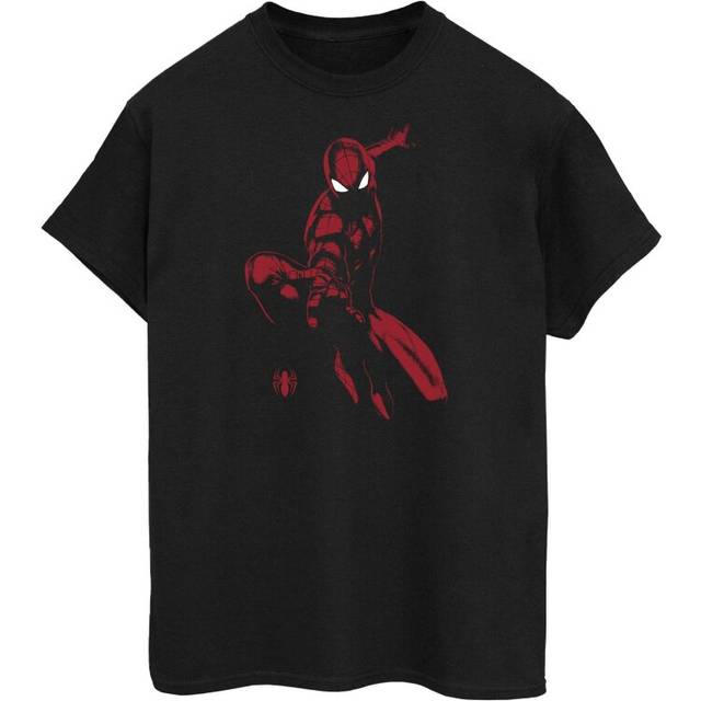 (M, Black) Spider-Man Mens Shadow Cotton T-Shirt