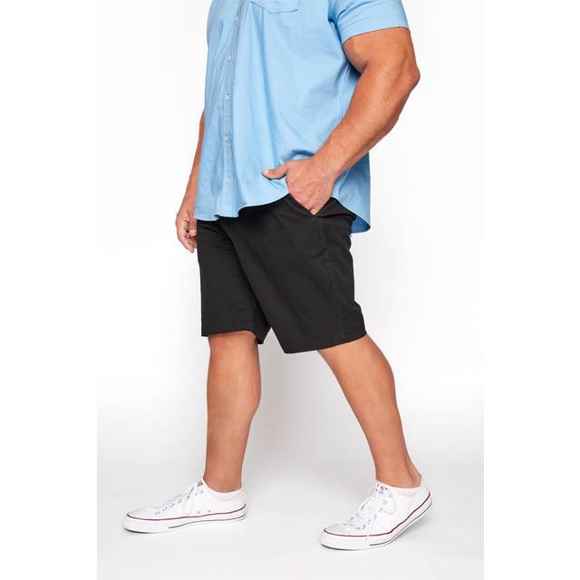 Size 48 Mens Badrhino Big & Tall Black Stretch Chino Shorts Big & Tall