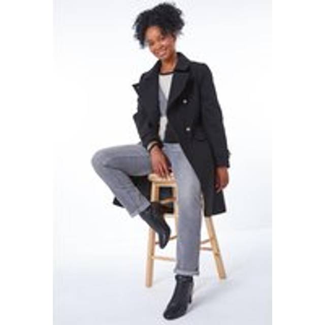 Double Breasted Military Coat - Black - 8