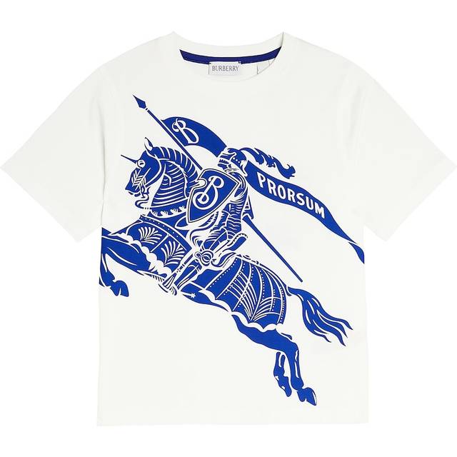 White Cotton T-shirt With EKD - 8 Y