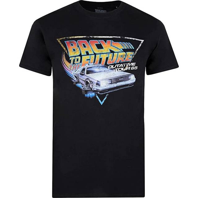Back To The Future Mens Tour Cotton T-Shirt M svart