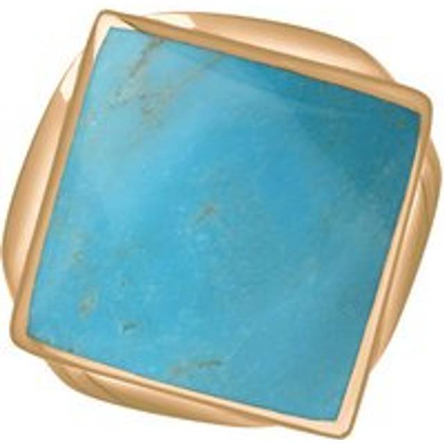 18ct Rose Gold Turquoise Hallmark Small Rhombus Ring - Gold