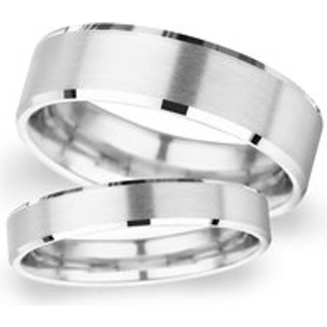 2mm Traditional Court Standard Polished Chamfered Edges With Matt Centre Wedding Ring In Platinum - Ring Size O