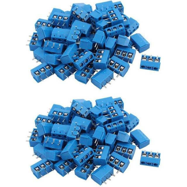 200PCS Blue ABS KF301-3P 5.08mm 3 Pin Connect Terminal Screw Terminal Connector