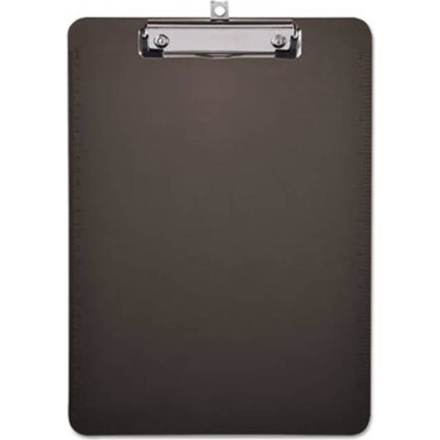 UNV Plastic Clipboard with Low-Profile Clip, Translucent Black - 8.5 x 11 in.