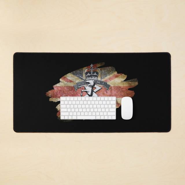 Desk Mat Corps of Royal Electrical and Mechanical Engineers on Union Jack  Large Gaming Mouse Pad 35x16 inch