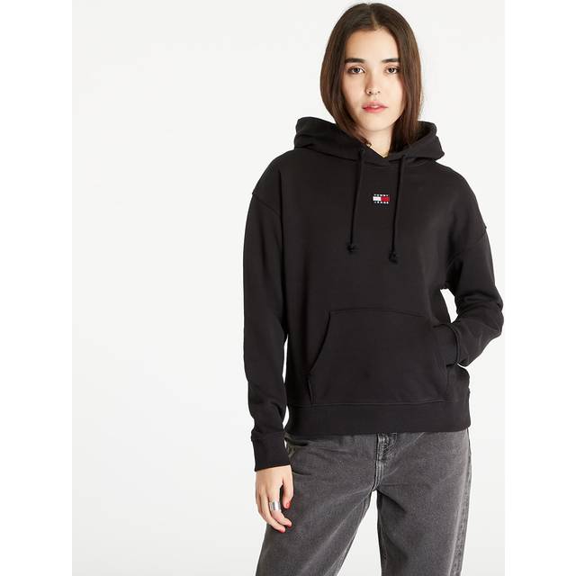 Tommy Hilfiger, Hoodies, male, Black, M, Cotton Jumper with Hood and Logo