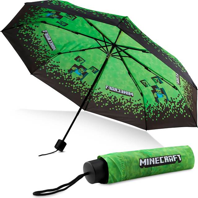 Minecraft kids foldable umbrella telescopic design push button accessory gift