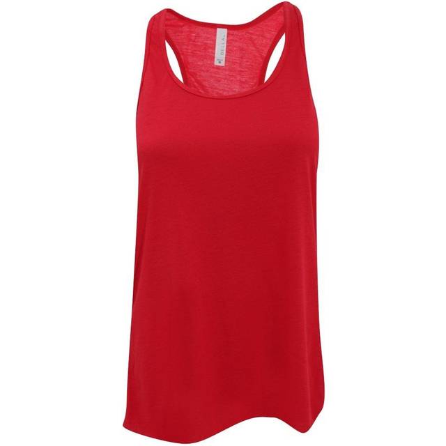 (L, Red) Bella Ladies/Womens Flowy Racerback Tank Top