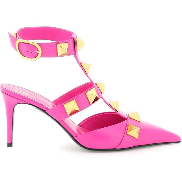 Valentino Roman Stud 80 Leather Ankle Strap Pump
