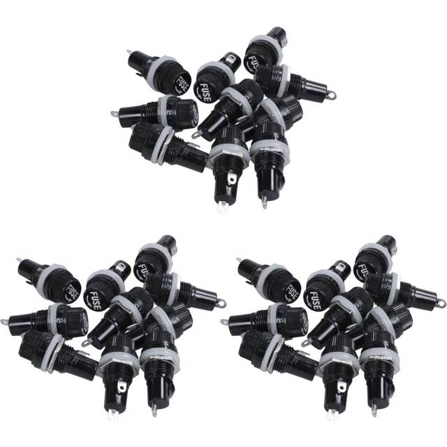 30Pcs 10A AC 250V 5mm x 20mm Panel Mounted Plastic Fuse Holder Socket