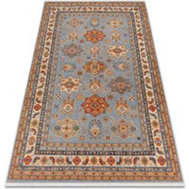 Carpet Wool keshan fringe, Frame oriental 7683/53544 beige / blue multicolour 160x230 cm