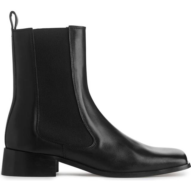 ARKET Square-Toe Chelsea Boots -Black, 36