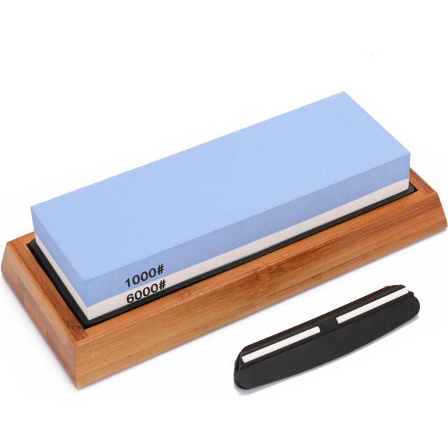 1000/6000 Grit Double Sided Knife Sharpening Stone Kitchen Whetstone Sharpener Set