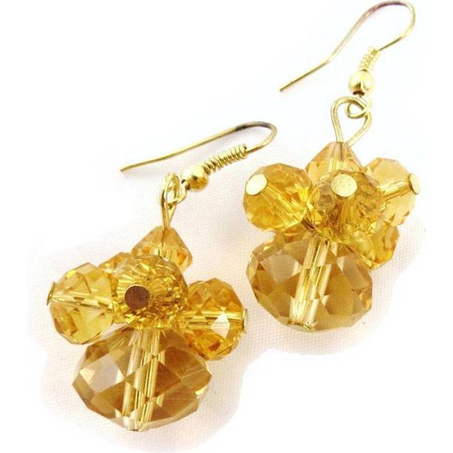 Les Trésors De Lily [J3954] - Amber 'Mineralia' Designer Earrings gold