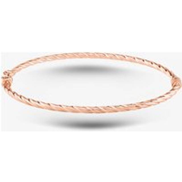 9ct Yellow Gold Diamond-Cut Twist Hinged Bangle RIB1400Y