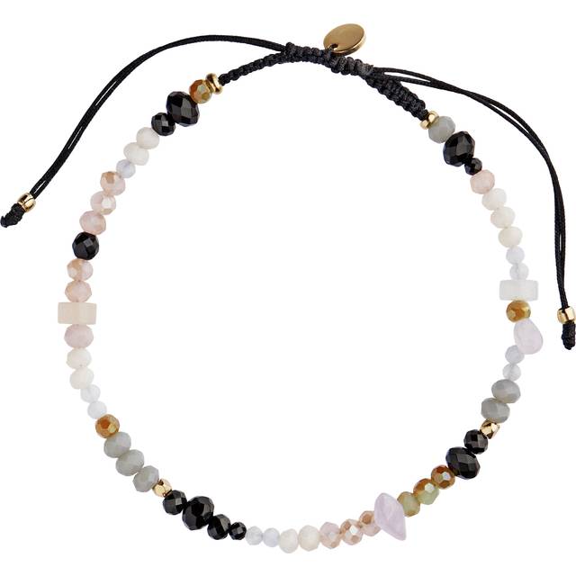 Stine A - PlanBørnefonden Shades Bracelet Soft Colors and Black Ribbon - Armband - Black - One Size