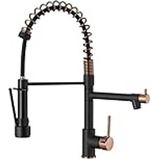 Black Kitchen Faucet Matte Black Kitchen Faucet with Pull Down Sprayer AIMADI Commercial Single Handle Single Hole Rose Gold Kitchen Sink Faucets