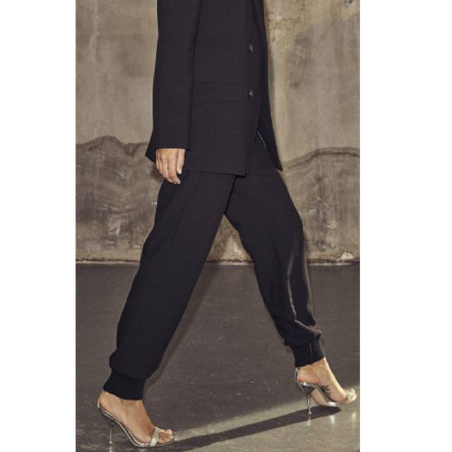 Co'Couture, Byxor, Dam, M, Polyester, Svarta Joggers med Elastisk Midja