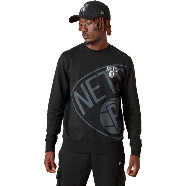 New Era, Sweatshirts, male, Black, M, Brooklyn Nets Crewneck Sweatshirt Black