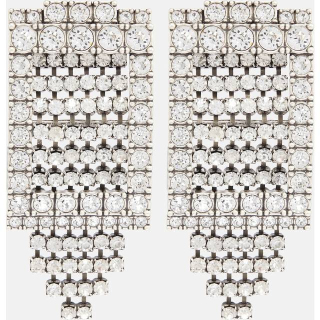 Balenciaga Club crystal-embellished drop earrings - silver (One Size)