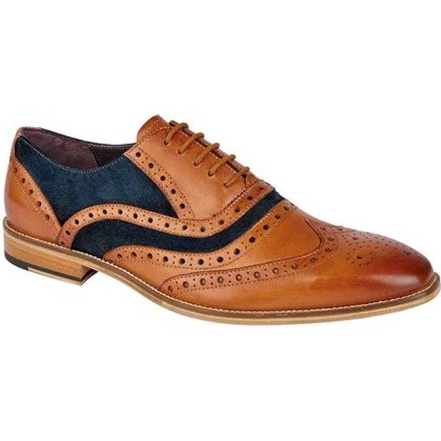 Roamers Herr 5 Eyelet Läder Brogue Oxfords 10 UK blå/solbränna