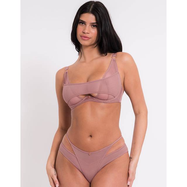 Scantilly by Curvy Kate Peep Show Deep Plunge Underwired Bra - Dusty Rose