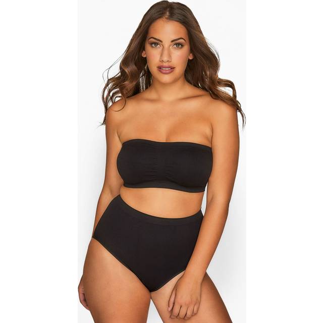 Yours Black Seamless Padded Nonwired Bandeau Bra - 18-20