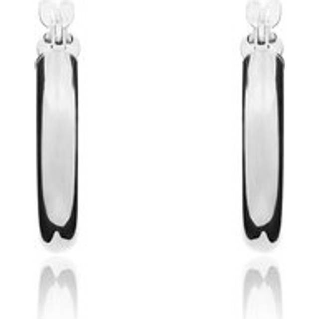 9ct White Gold 15mm Hoop Earrings