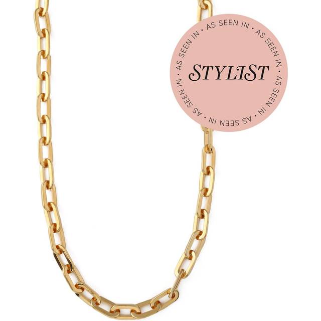 Orelia Chunky Large Link Chain Necklace, Gold