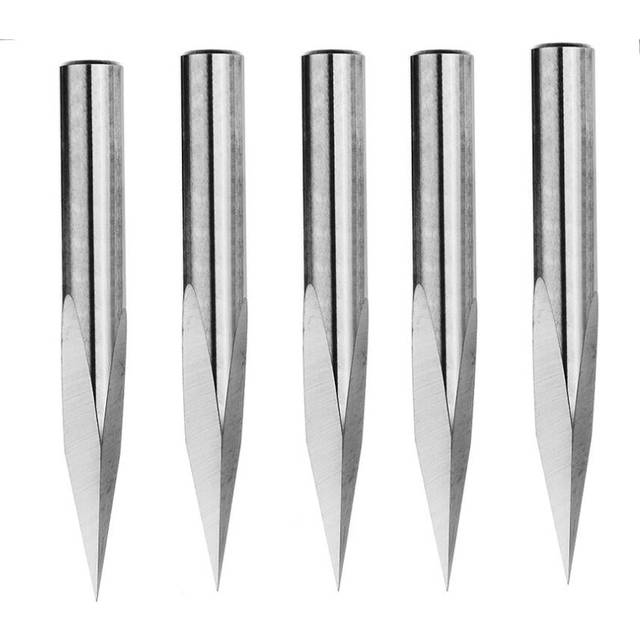5pcs 6mm Shank 0.1mm Tip 20 Degree Tungsten Steel Engraving Bit CNC Tool