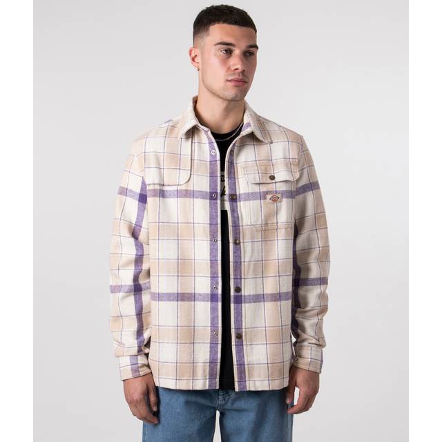 Dickies, Skjorta, Herr, S, Bomull, Beige Flanellskjorta Med Långa ärmar - beige (S)