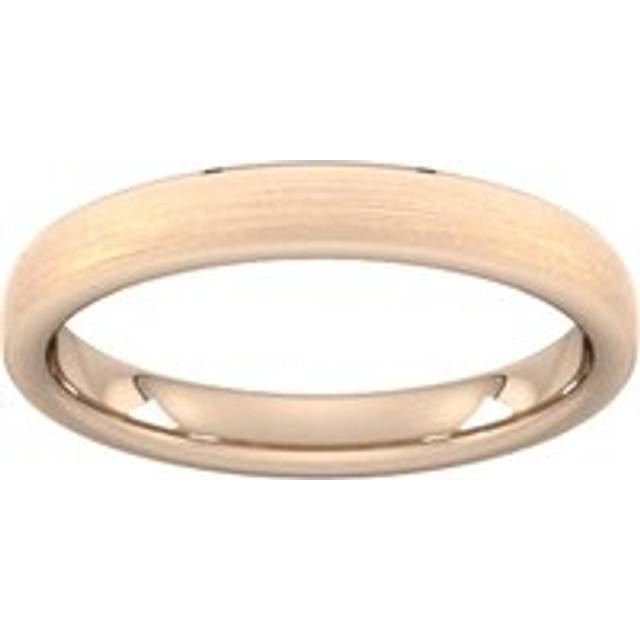 3mm Traditional Court Standard Polished Chamfered Edges With Matt Centre Wedding Ring In 18 Carat Rose Gold - Ring Size O