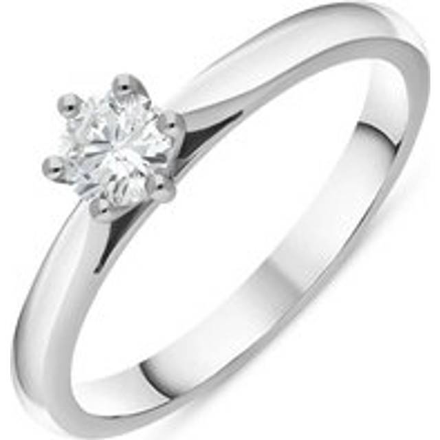 Platinum 0.26ct Diamond Round Brilliant Cut Six Claw Solitaire Ring