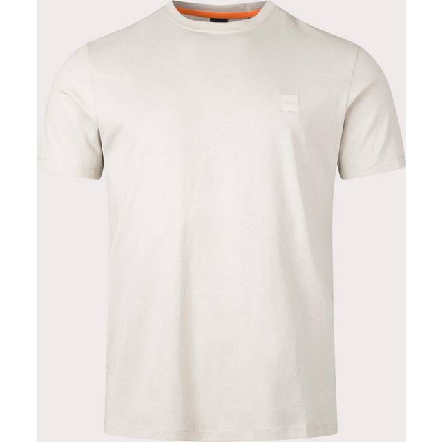 Men's BOSS Orange Tales Mens Cotton-Jersey T-shirt With Logo Patch - Tan - Size: 44/Regular