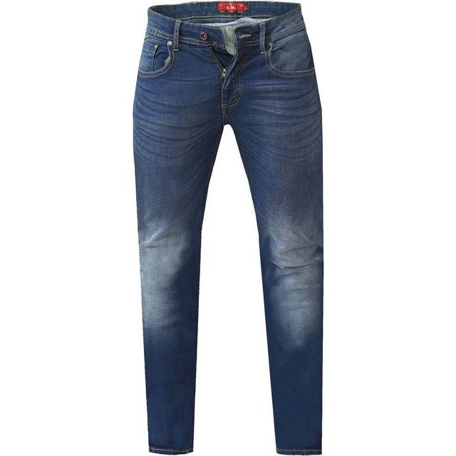 (32XL, Dark Blue Stonewash) Duke Mens Ambrose Stretch Tapered Jeans