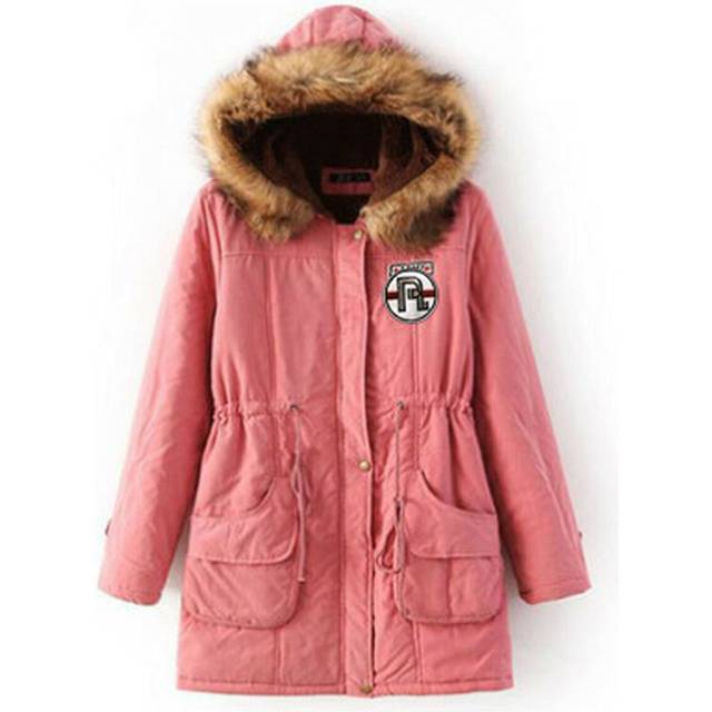 Thick Faux Fur Lined Parka Coat - Pink / 92cm